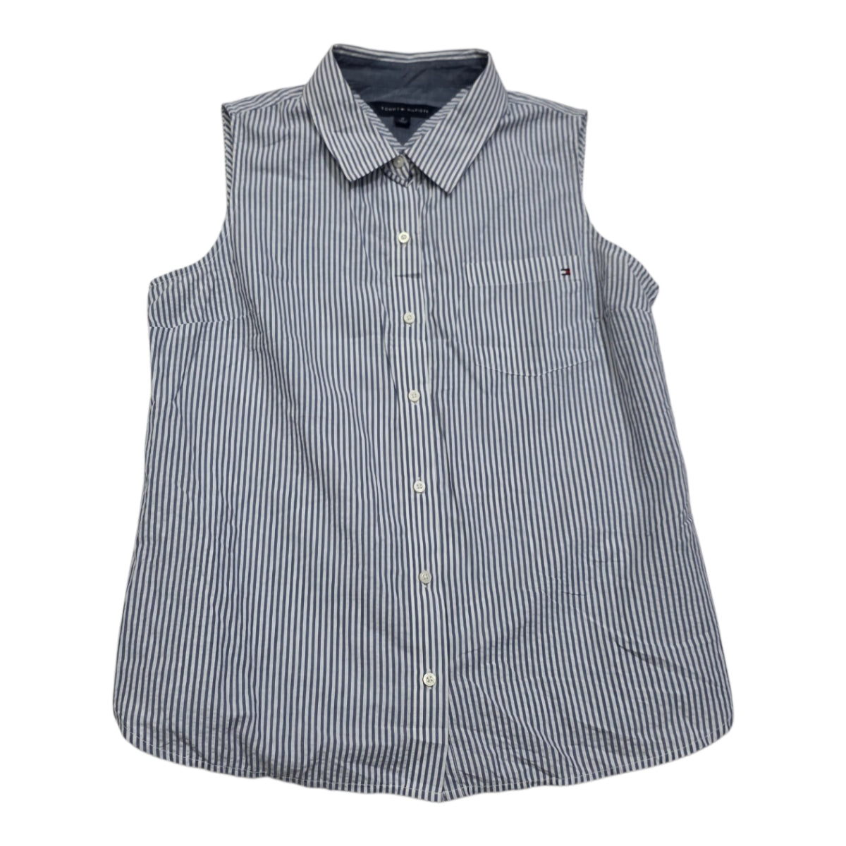 Camisa Rayada Tommy Hilfiger De Mujer Mediana Sin Mangas