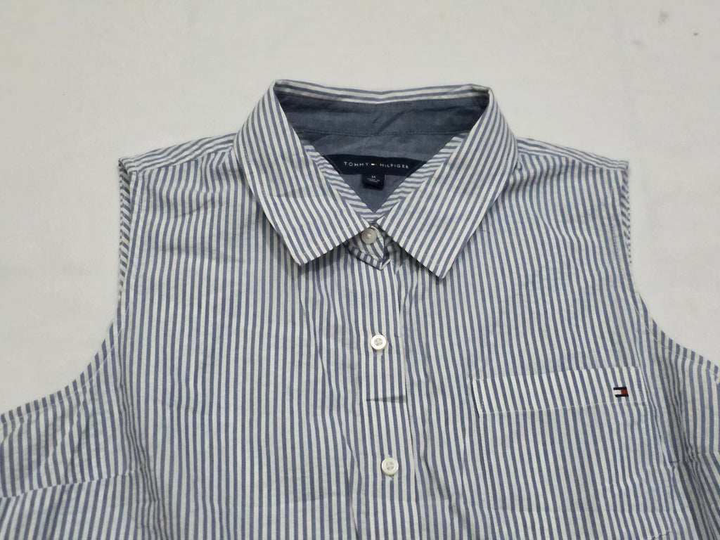 Camisa Rayada Tommy Hilfiger De Mujer Mediana Sin Mangas