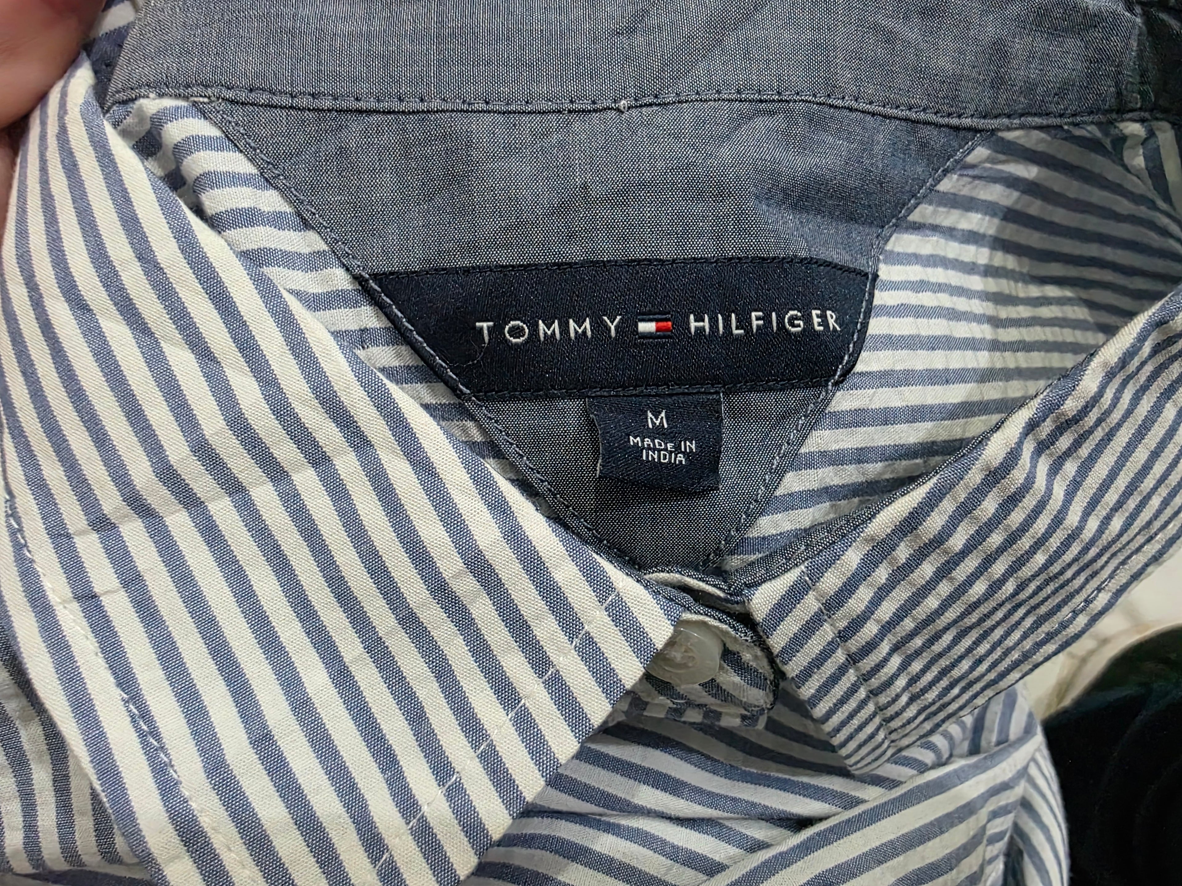 Camisa Rayada Tommy Hilfiger De Mujer Mediana Sin Mangas