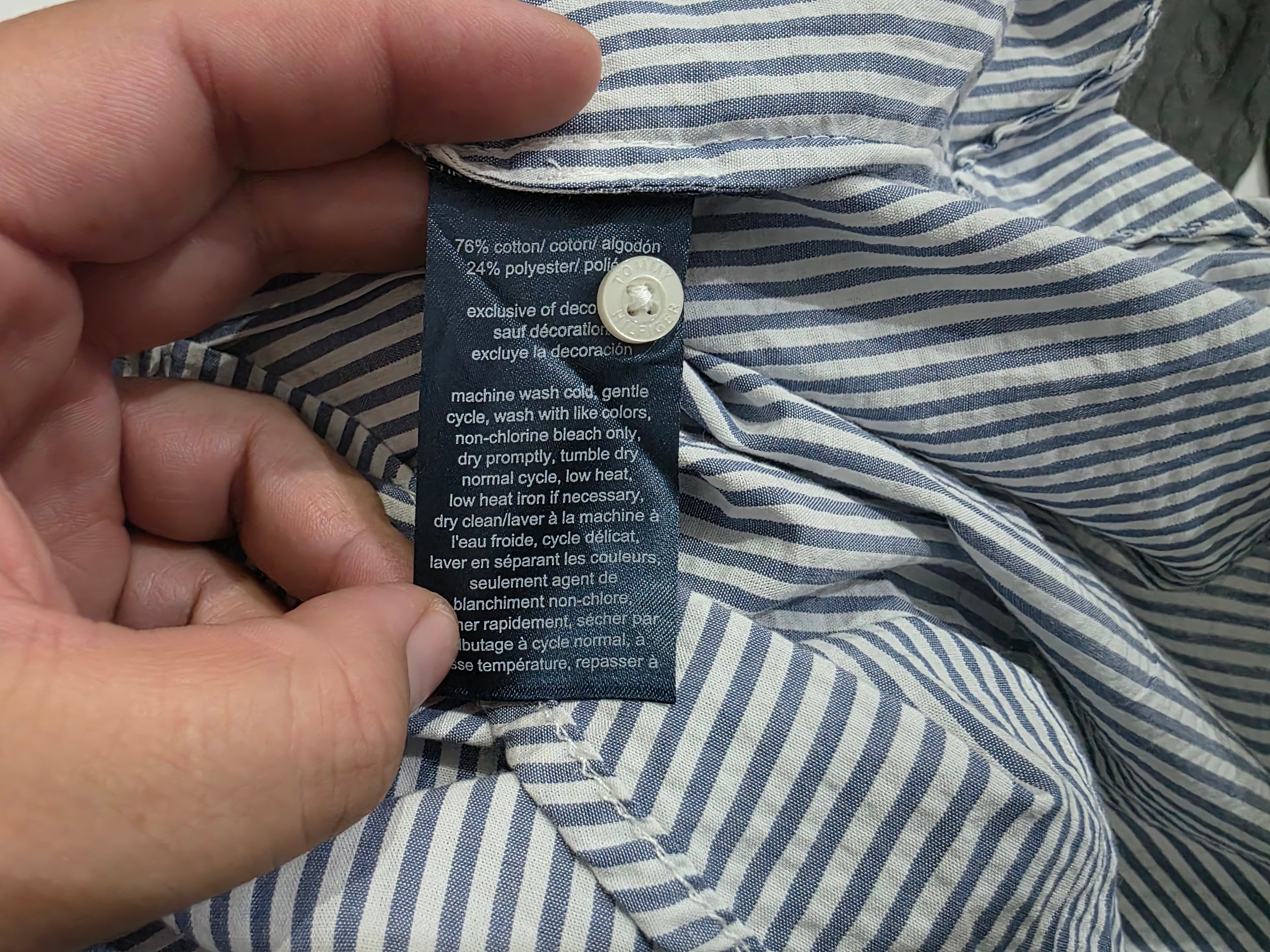 Camisa Rayada Tommy Hilfiger De Mujer Mediana Sin Mangas