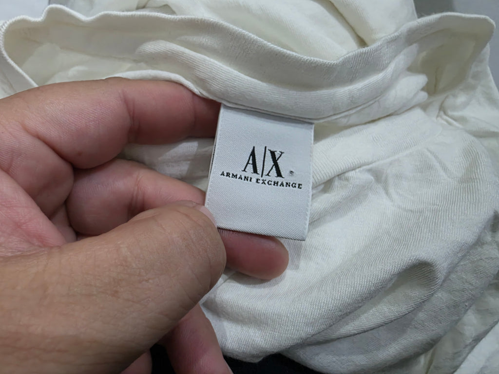 Playera Armani Exchange Mujer Grande Blanca Manga Corta