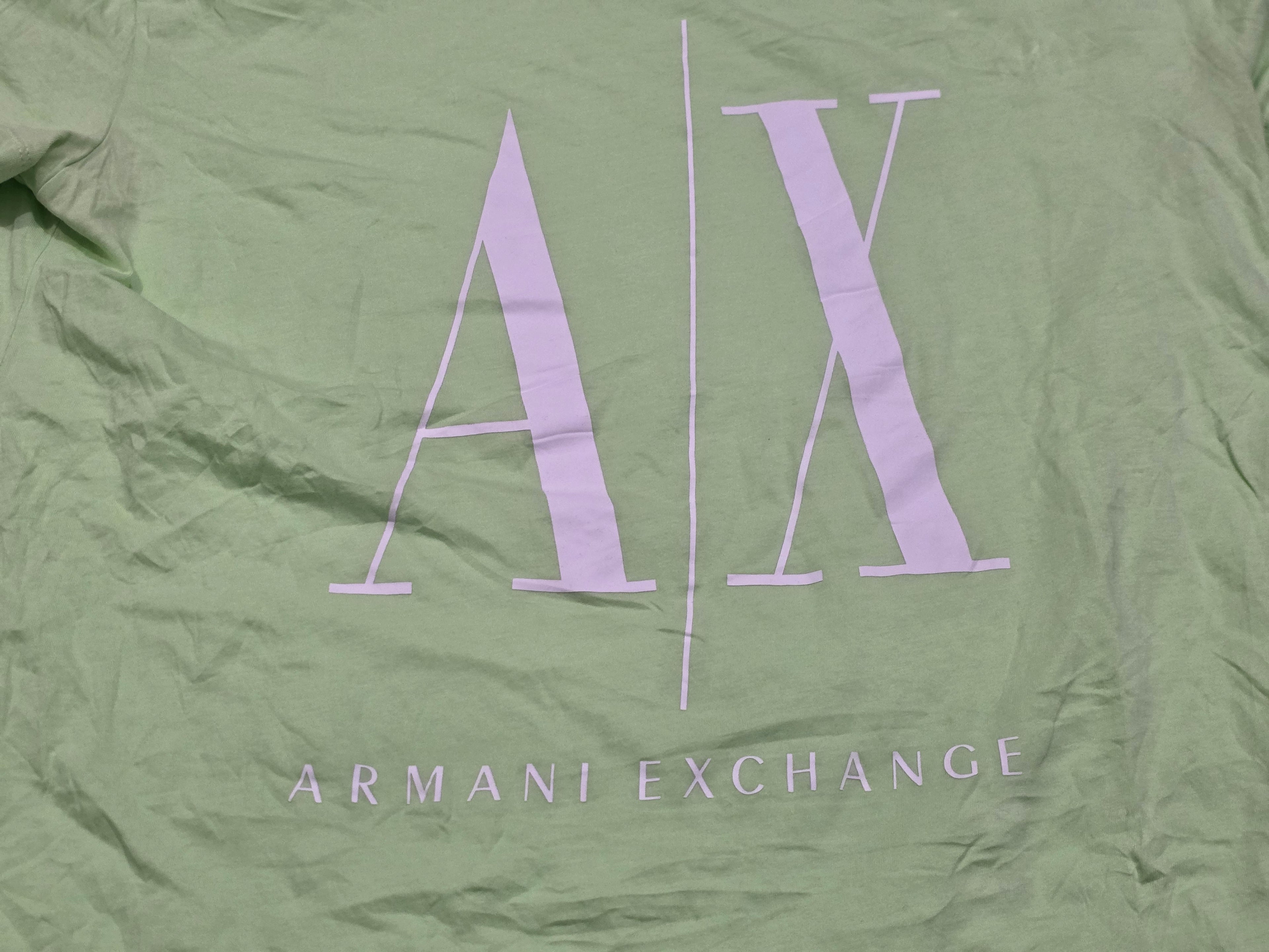 Playera Armani Exchange Mujer Talla Grande Color Verde Claro