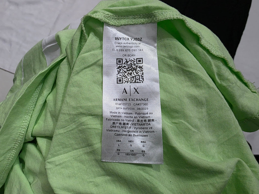 Playera Armani Exchange Mujer Talla Grande Color Verde Claro