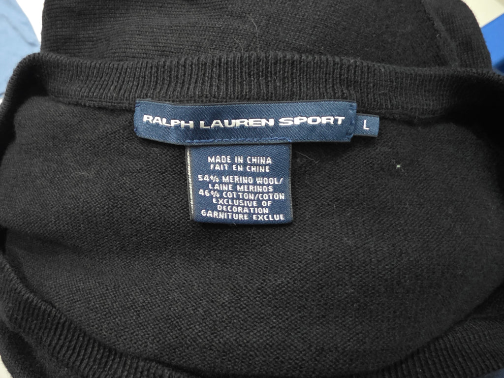 Vestido Ralph Lauren Lana Negro Talla Grande Manga Larga