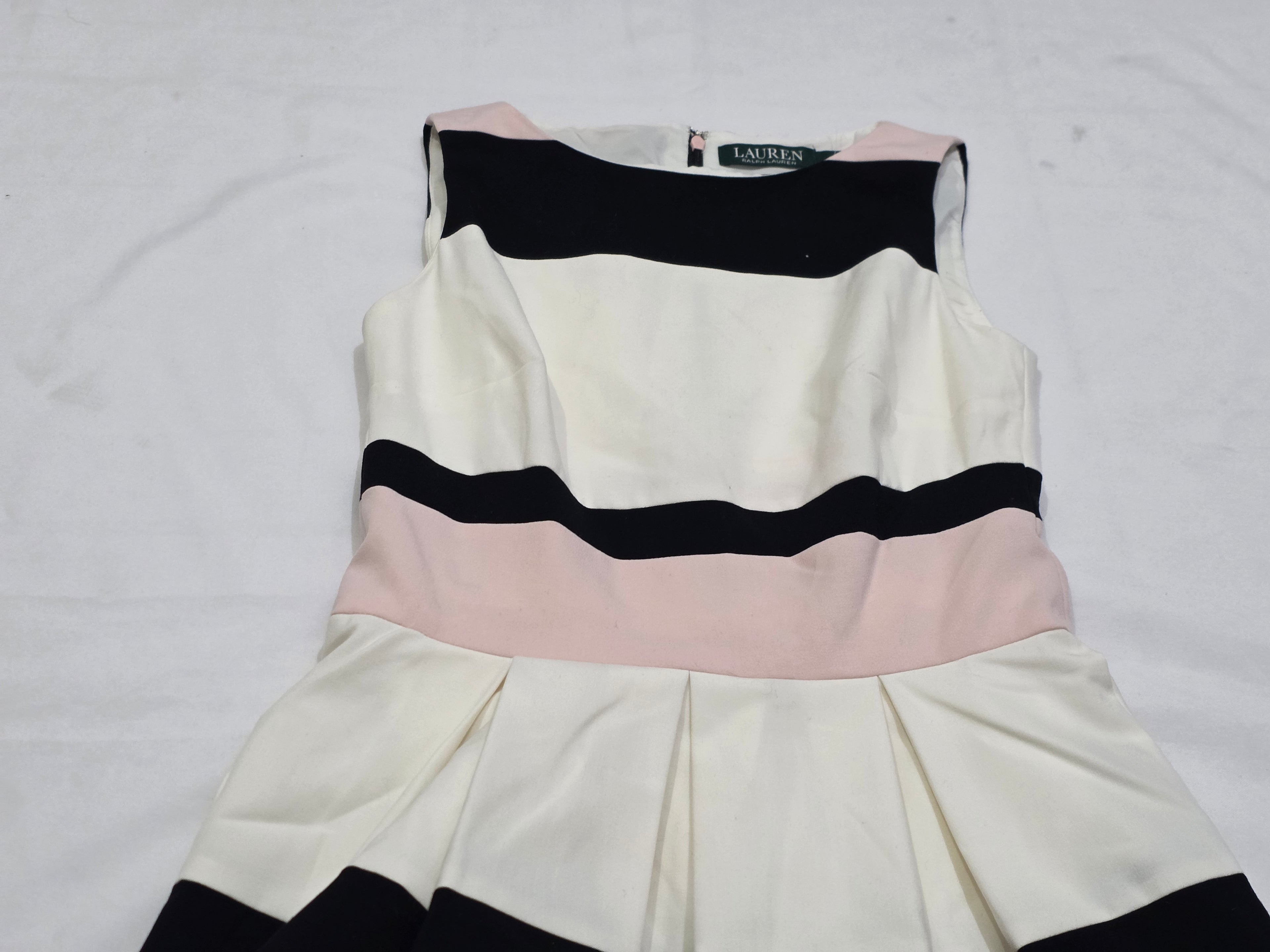 Vestido Ralph Lauren Mujer 2 Blanco Negro Rosa Sin Mangas