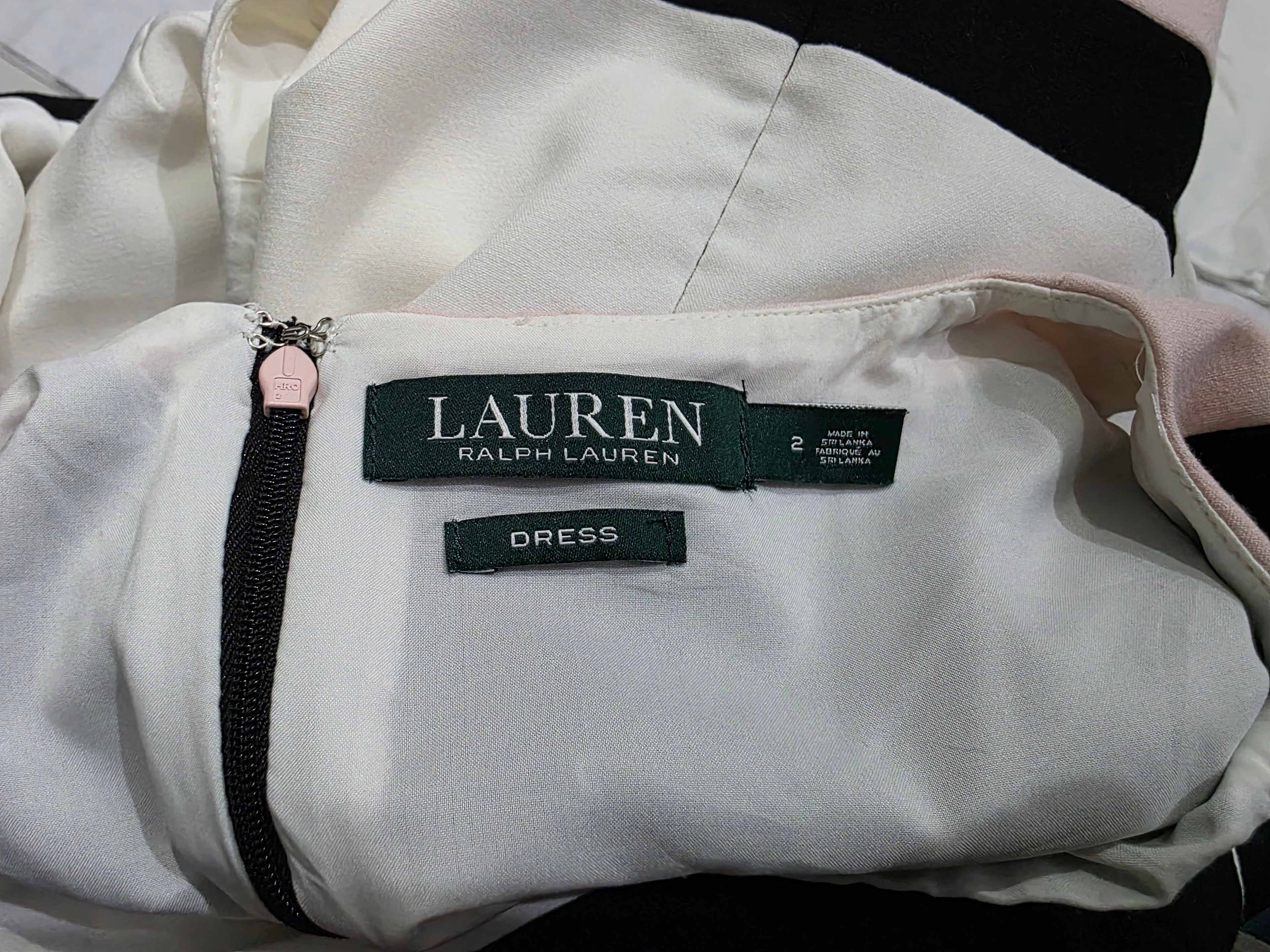 Vestido Ralph Lauren Mujer 2 Blanco Negro Rosa Sin Mangas