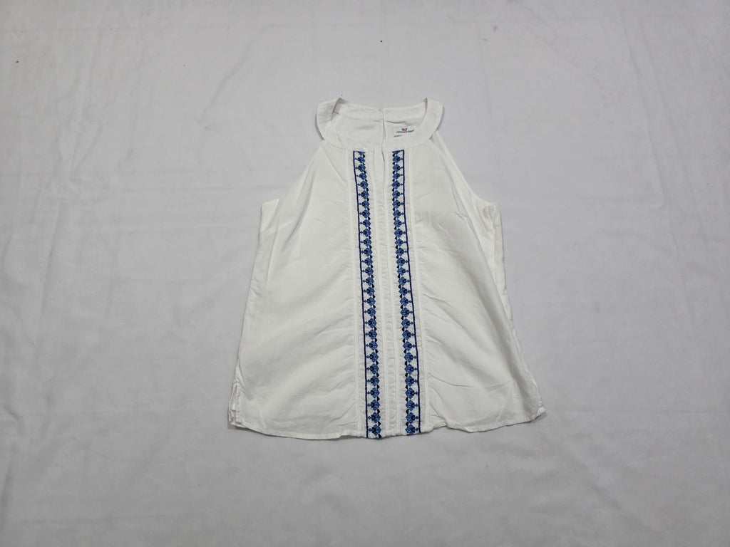 Blusa Vineyard Vines Mujer Talla 0 Sin Mangas Color Blanco