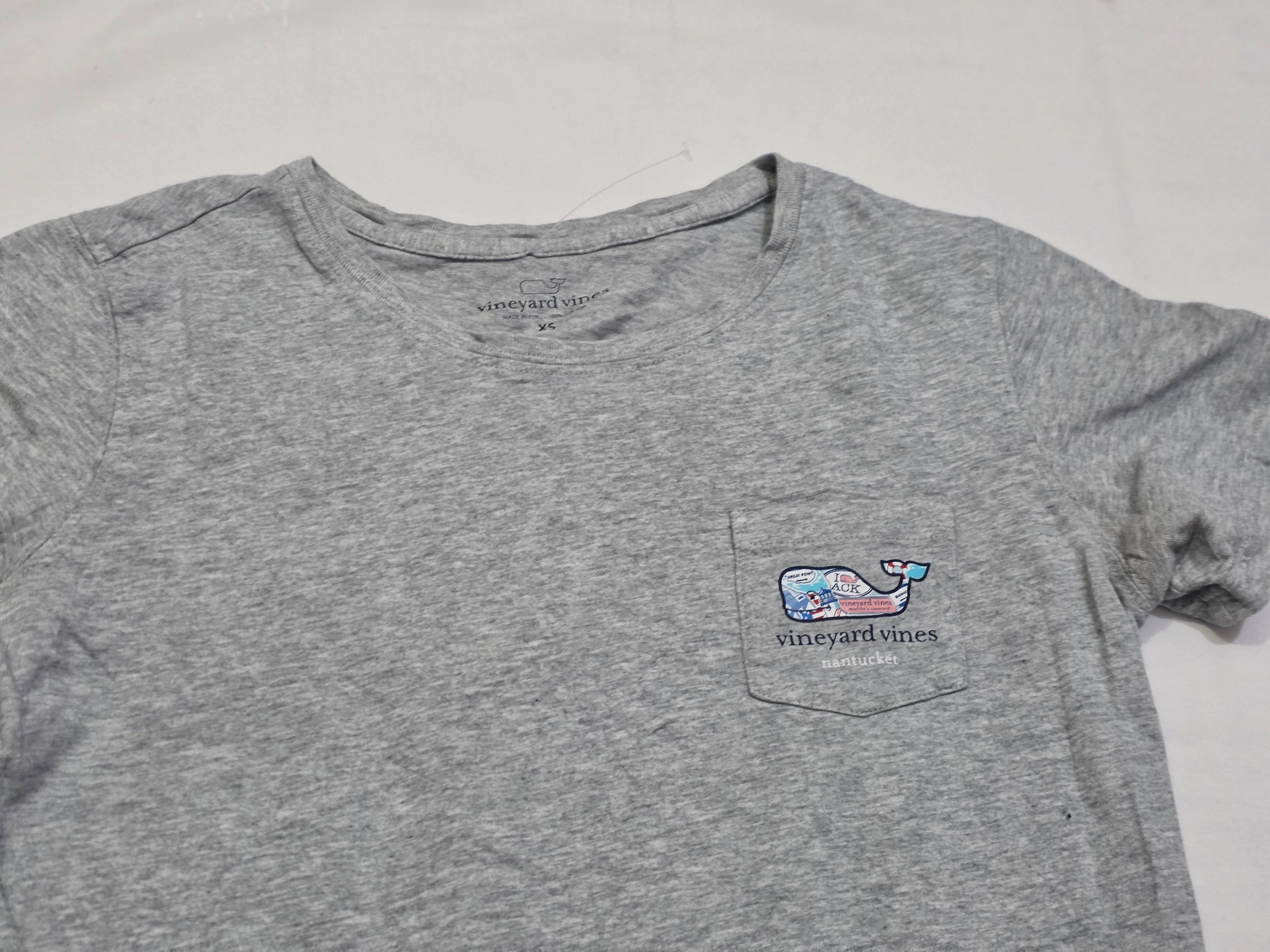 Playera Vineyard Vines Extra Chica Color Gris Manga Corta