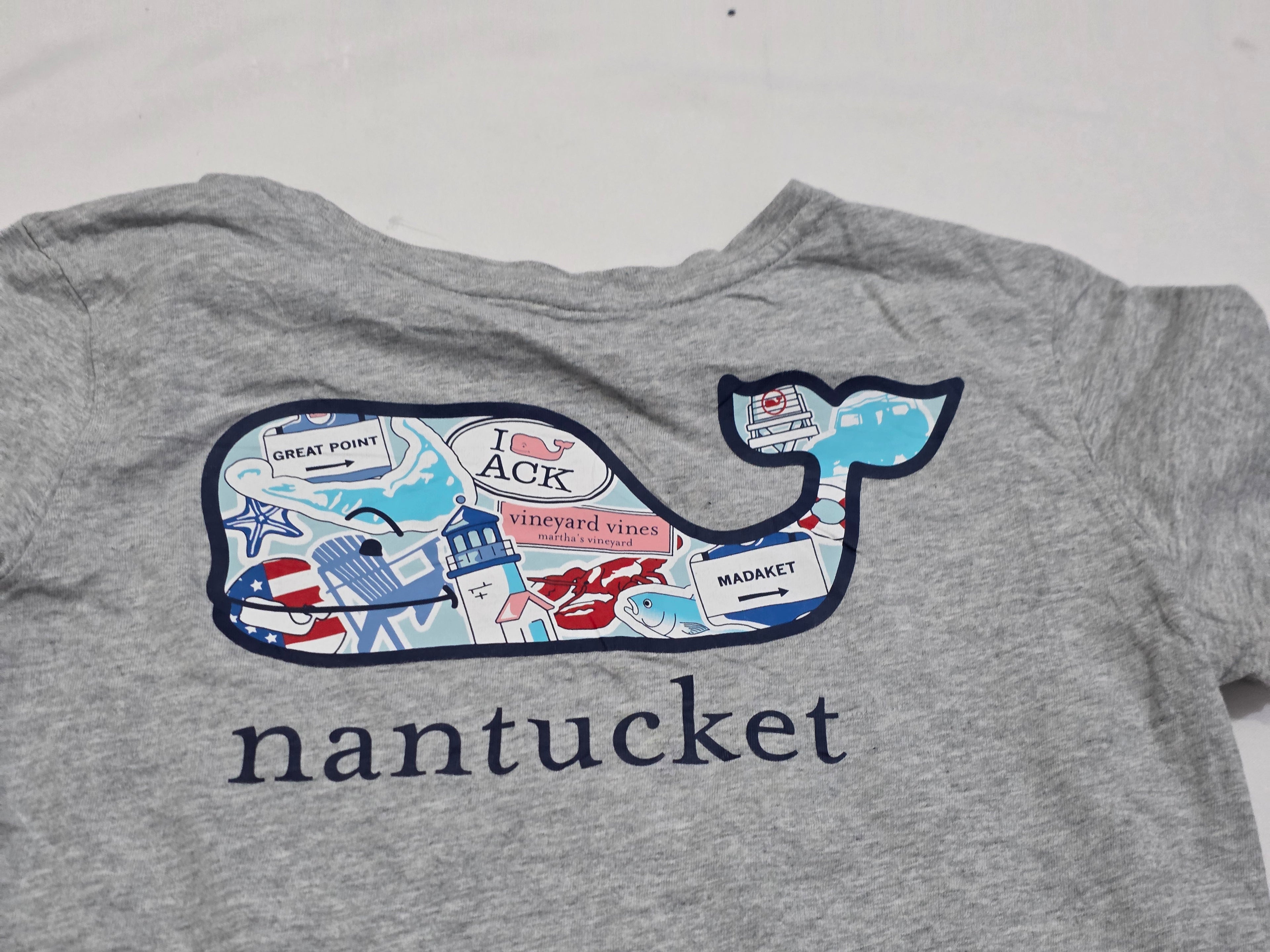 Playera Vineyard Vines Extra Chica Color Gris Manga Corta