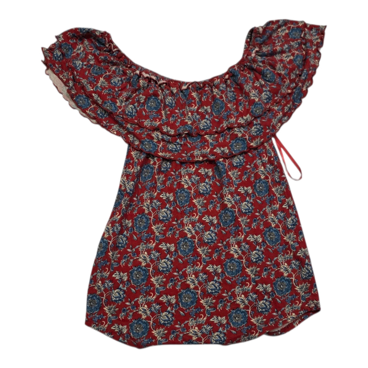 Blusa Michael Kors Off Shoulder Coral Oscuro Floreada Chica