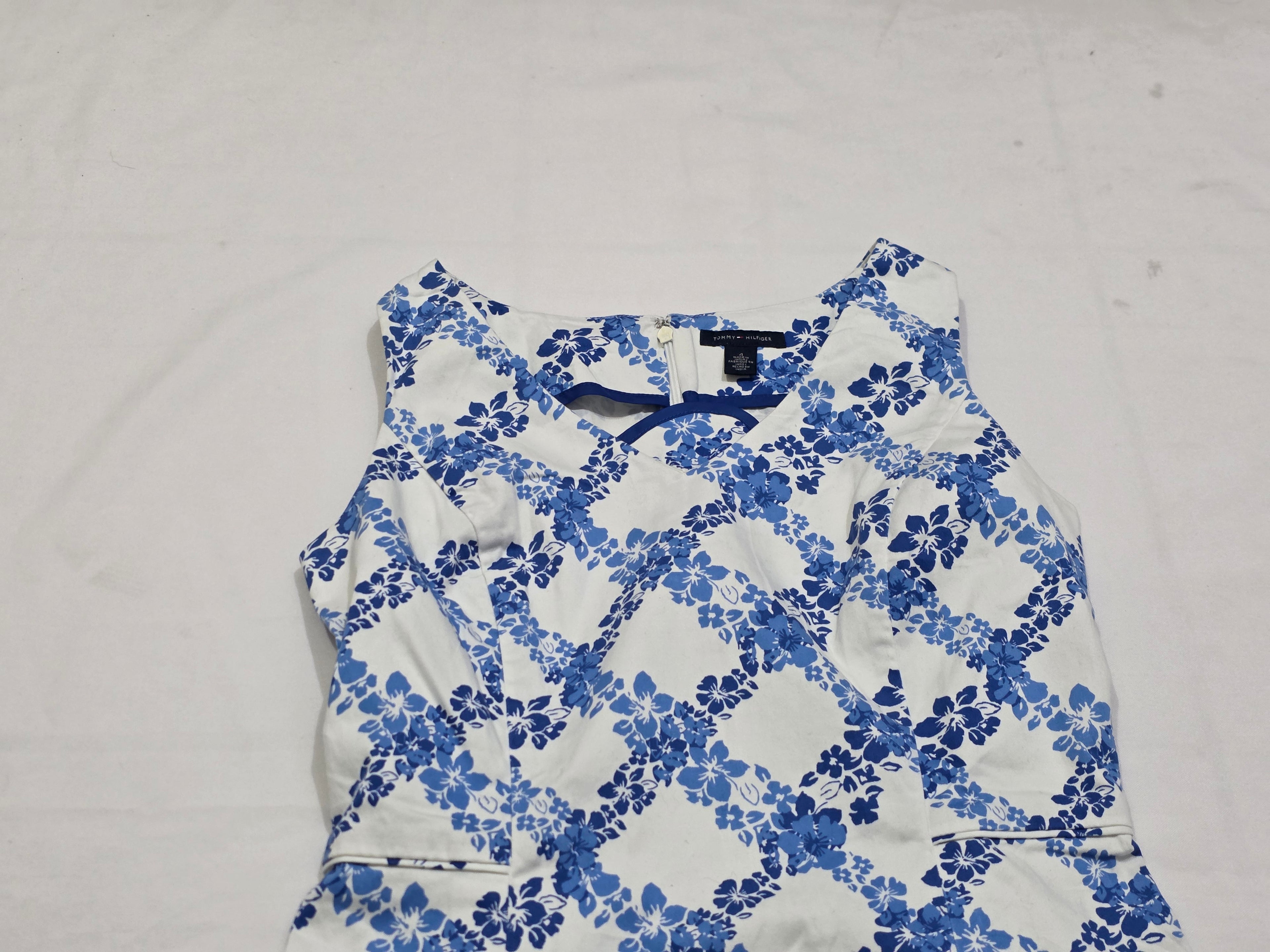 Vestido Tommy Hilfigermujer 4 Blancofloresazules Sin Mangas