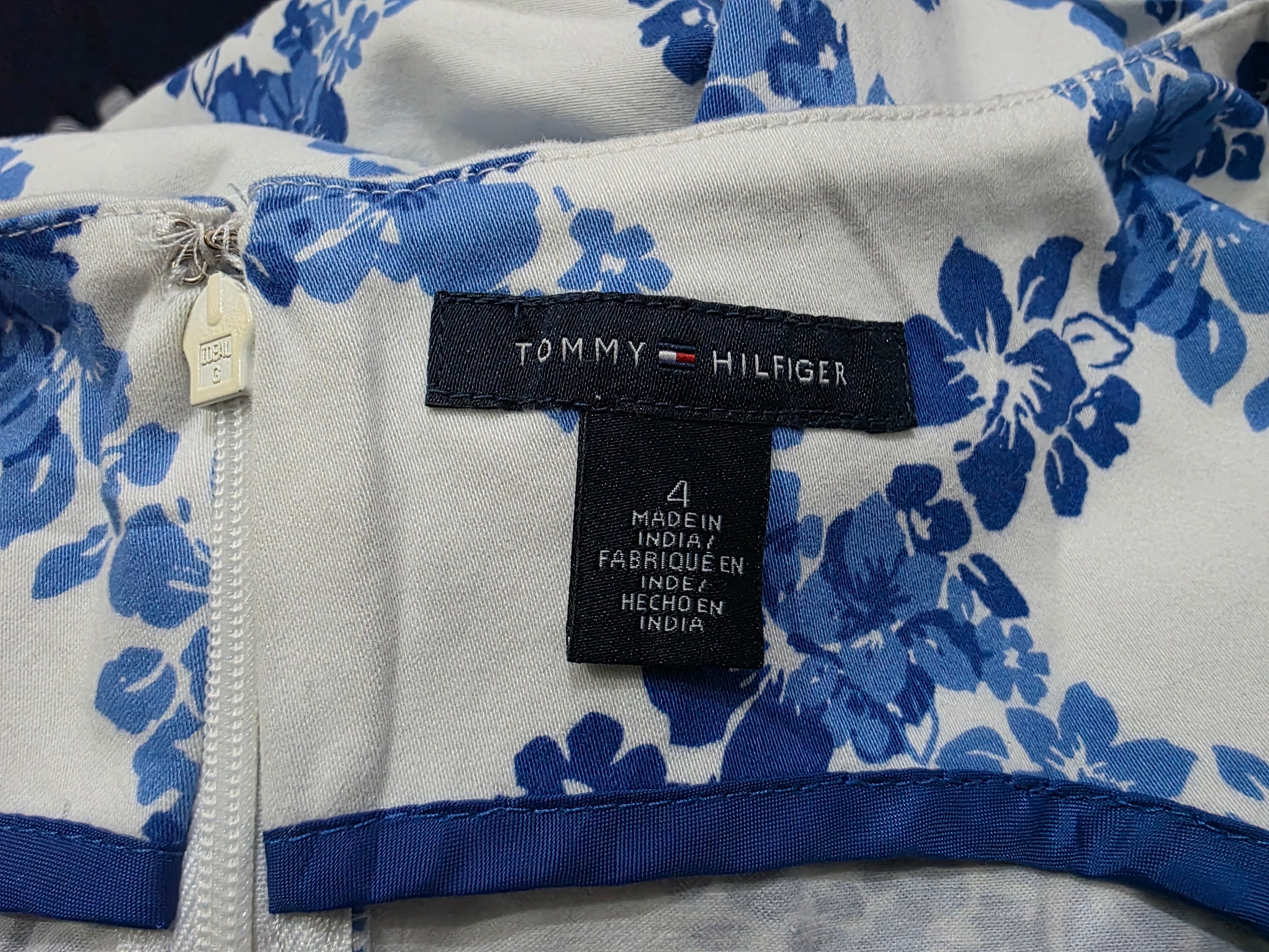 Vestido Tommy Hilfigermujer 4 Blancofloresazules Sin Mangas