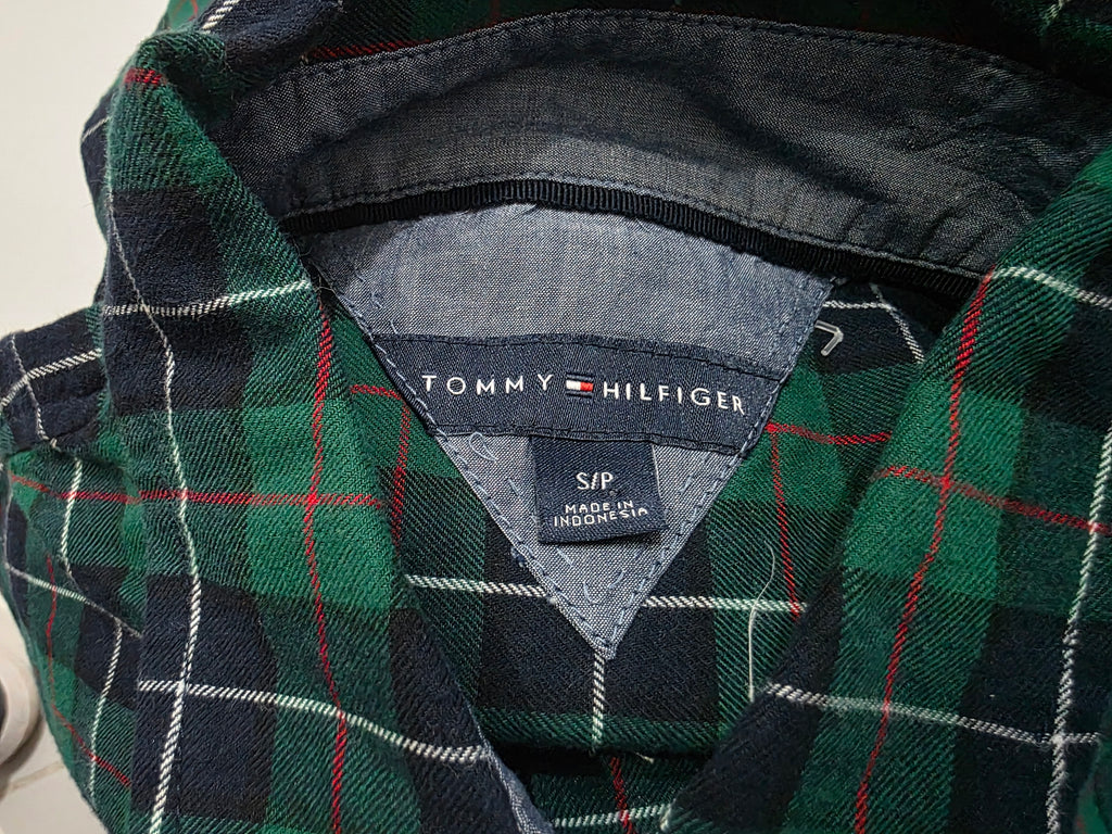 Blusa Tommy Hilfiger De Mujer Talla Chica Verde A Cuadros