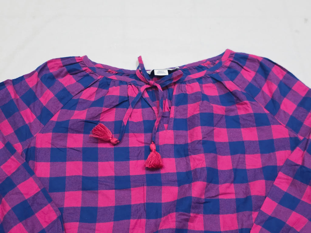 Blusa Campesina Vineyard Vines Rosa/azul Cuadros Chica