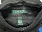 Camisa De Lino De Mujer Talla Chica Ralph Lauren Color Gris