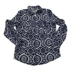 Camisa De Cierre Michael Kors Azul Figuras Mujer Talla Chica