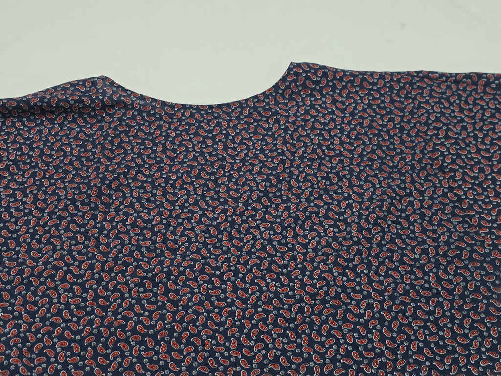 Blusa Michael Kors Mujer Mediana Azul Con Figuras Rojas