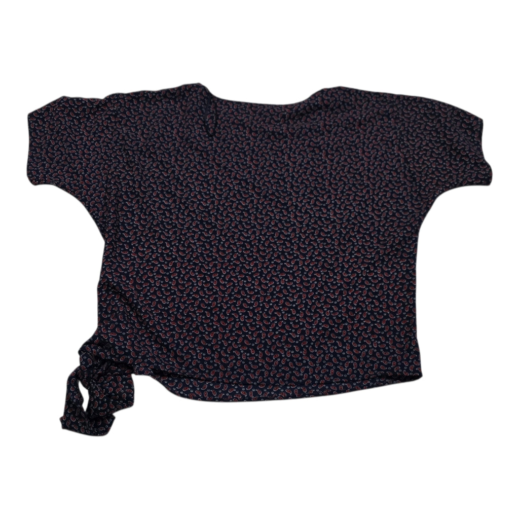 Blusa Michael Kors Mujer Mediana Azul Con Figuras Rojas