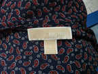 Blusa Michael Kors Mujer Mediana Azul Con Figuras Rojas