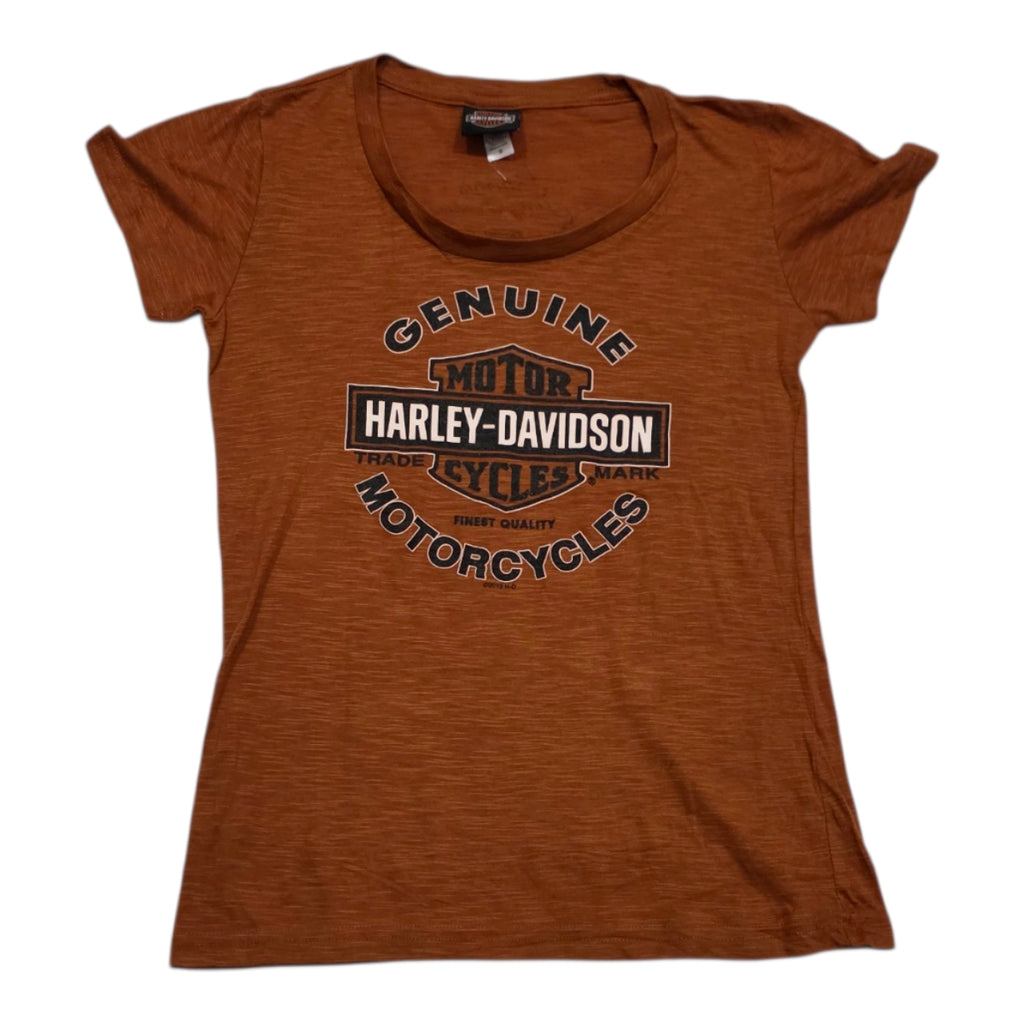 Playera Harley Davidson De Mujer Talla Mediana Color Naranja