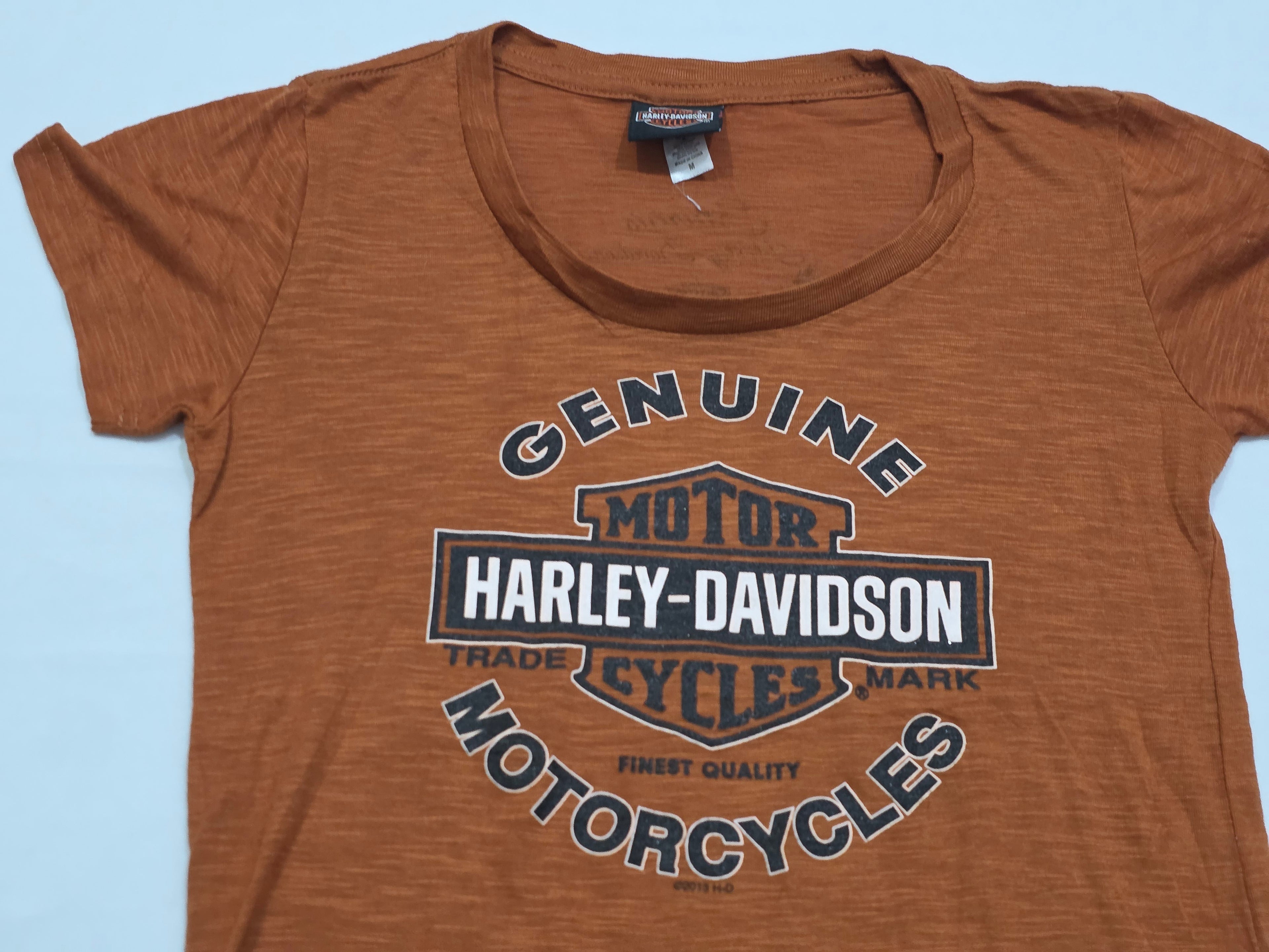 Playera Harley Davidson De Mujer Talla Mediana Color Naranja