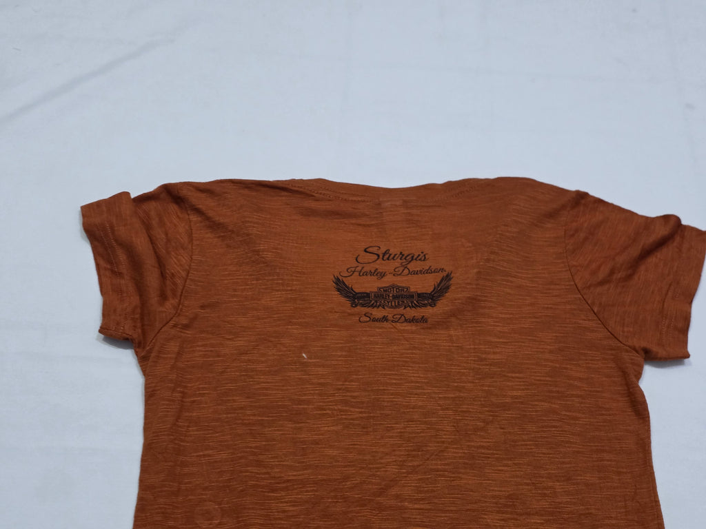 Playera Harley Davidson De Mujer Talla Mediana Color Naranja