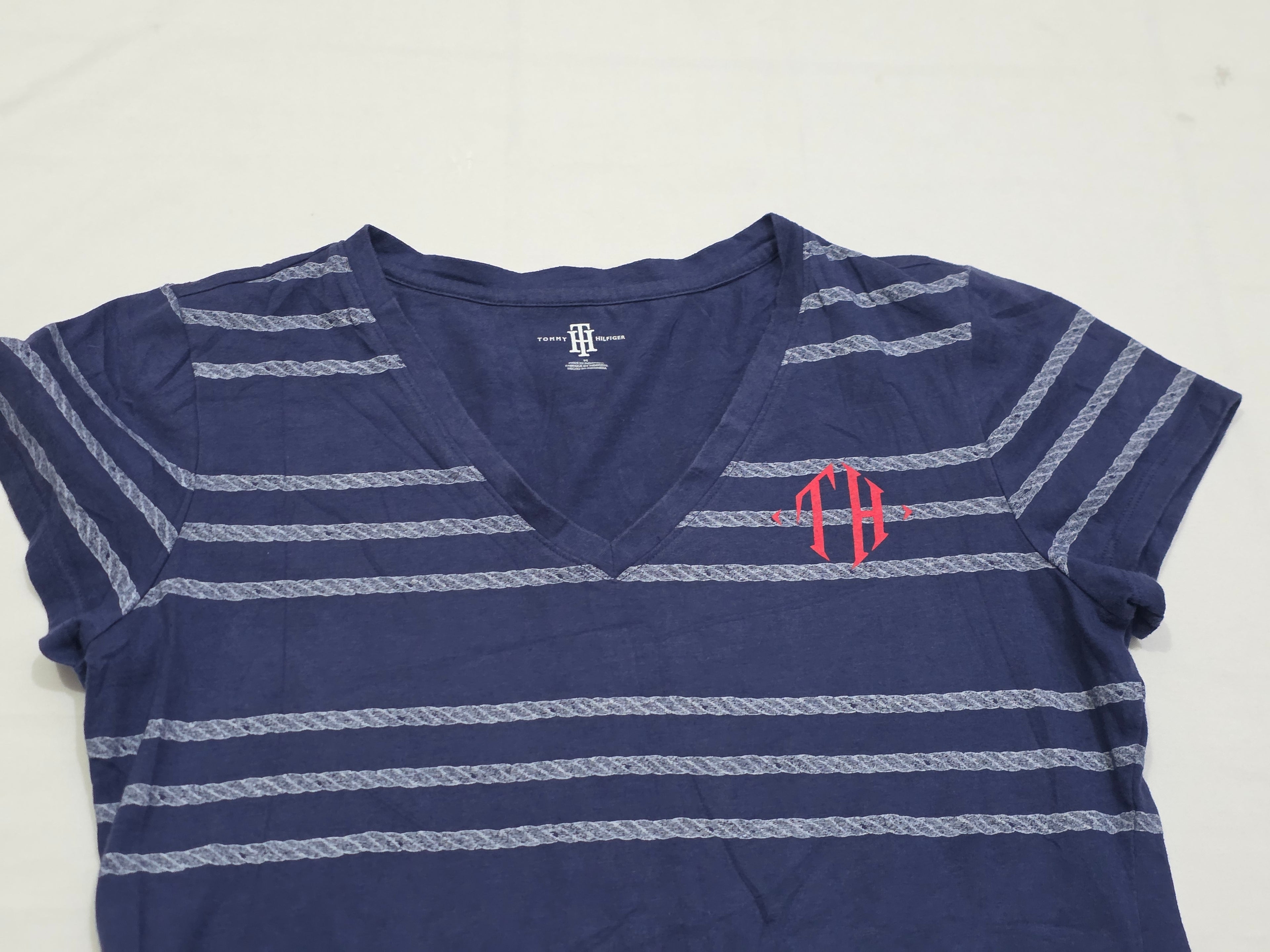 Playera Tommy Hilfiger Mujer Talla Mediana Azul Manga Corta