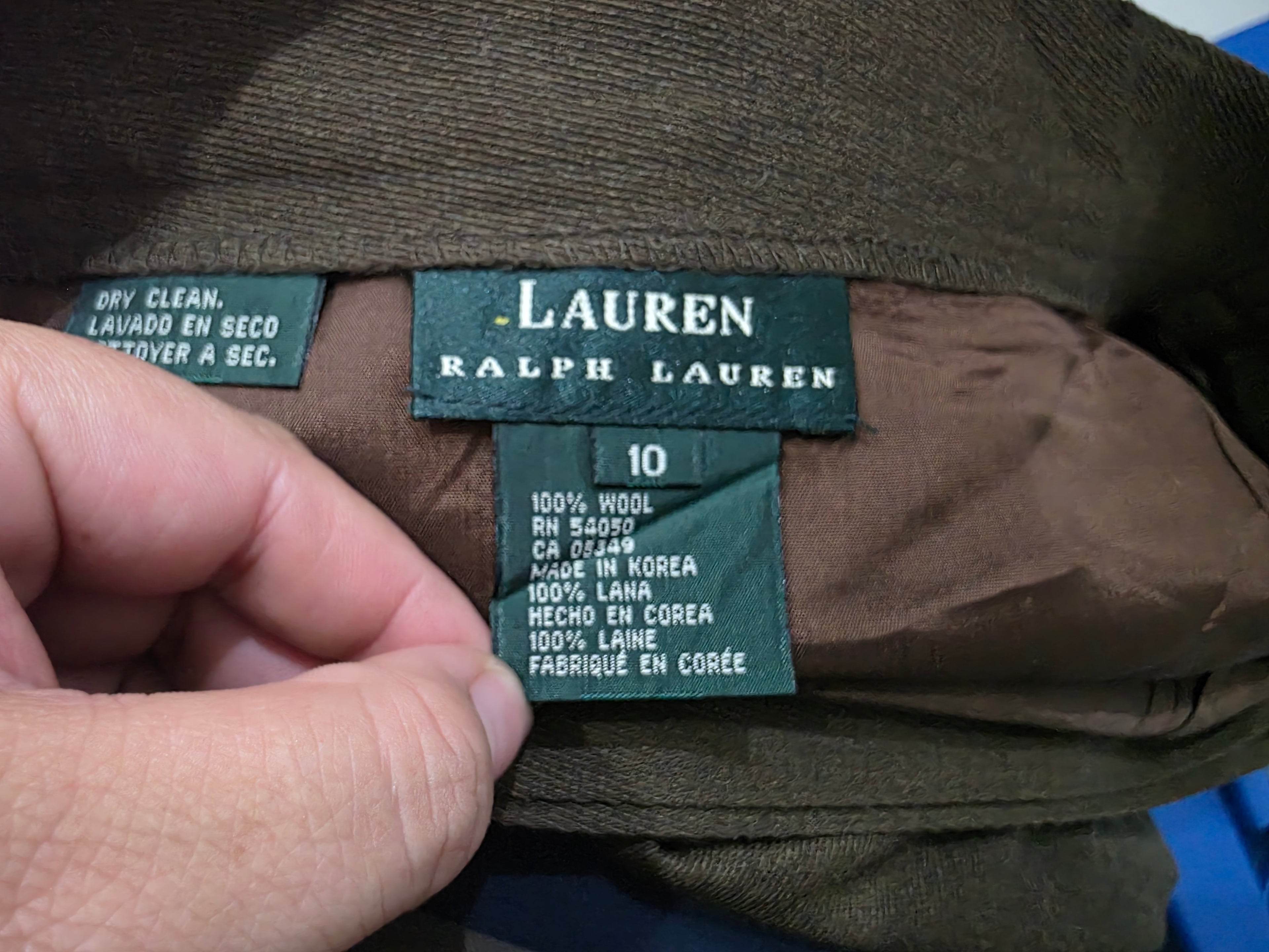 Falda Ralph Lauren Larga De Lana Cafe De Mujer Talla 10