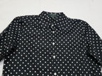 Camisa Ralph Lauren Mujer Talla 8 Slim Fit Negro De Lunares