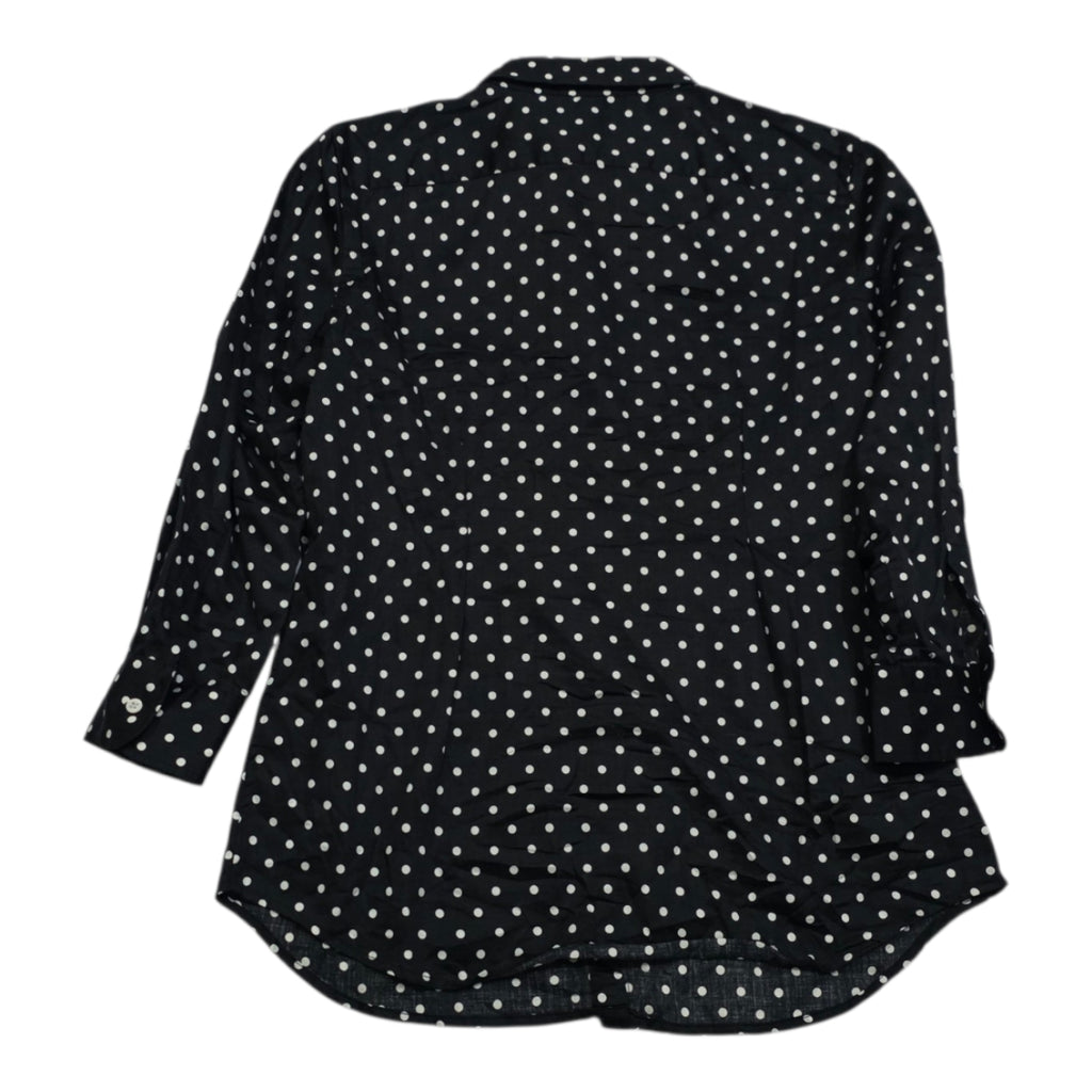 Camisa Ralph Lauren Mujer Talla 8 Slim Fit Negro De Lunares