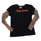 Playera Harley Davidson Mujer Talla Grande Azul Con Mangas