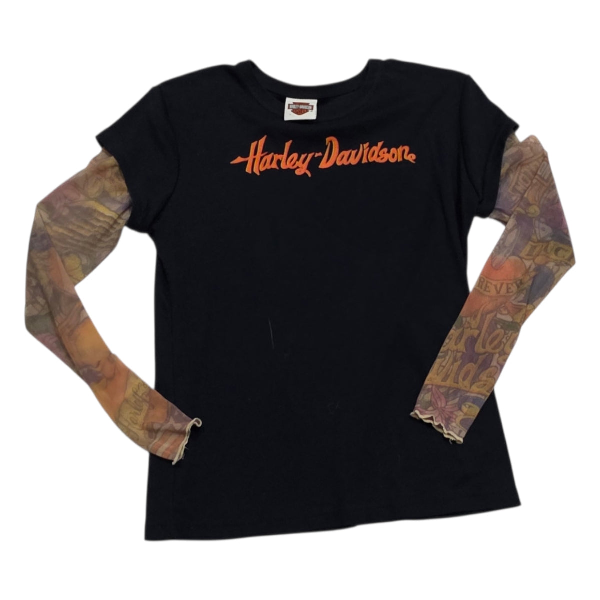 Playera Harley Davidson Mujer Talla Grande Azul Con Mangas