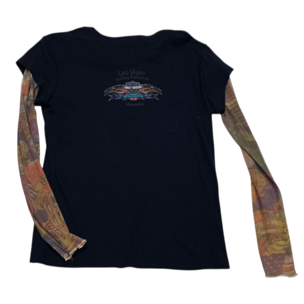 Playera Harley Davidson Mujer Talla Grande Azul Con Mangas
