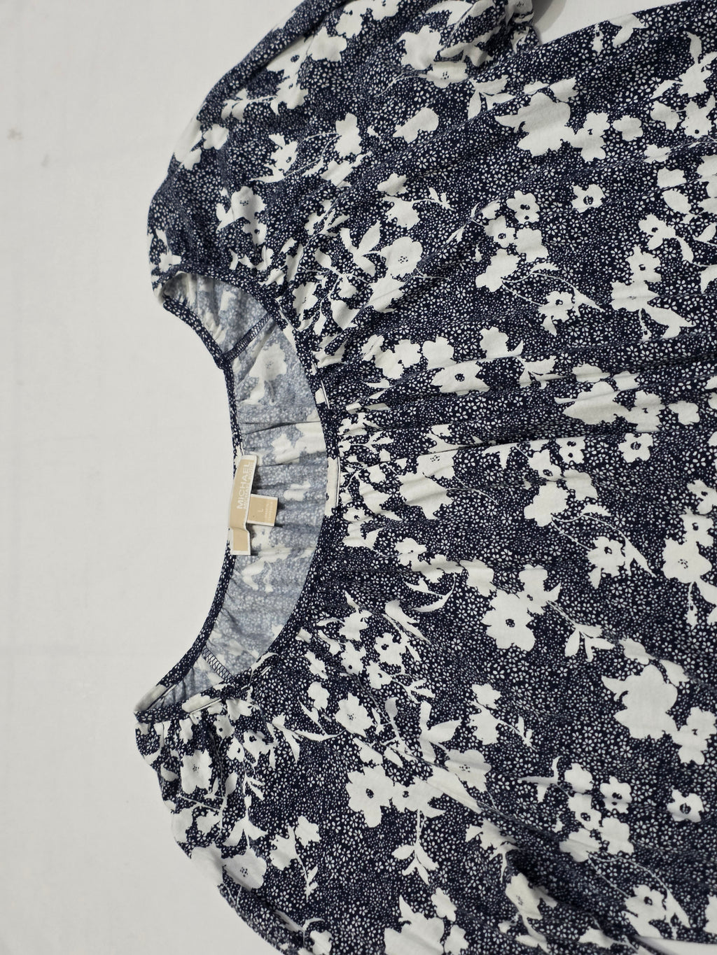 Blusa Michael Kors De Mujer Grande Azul Con Flores Grande