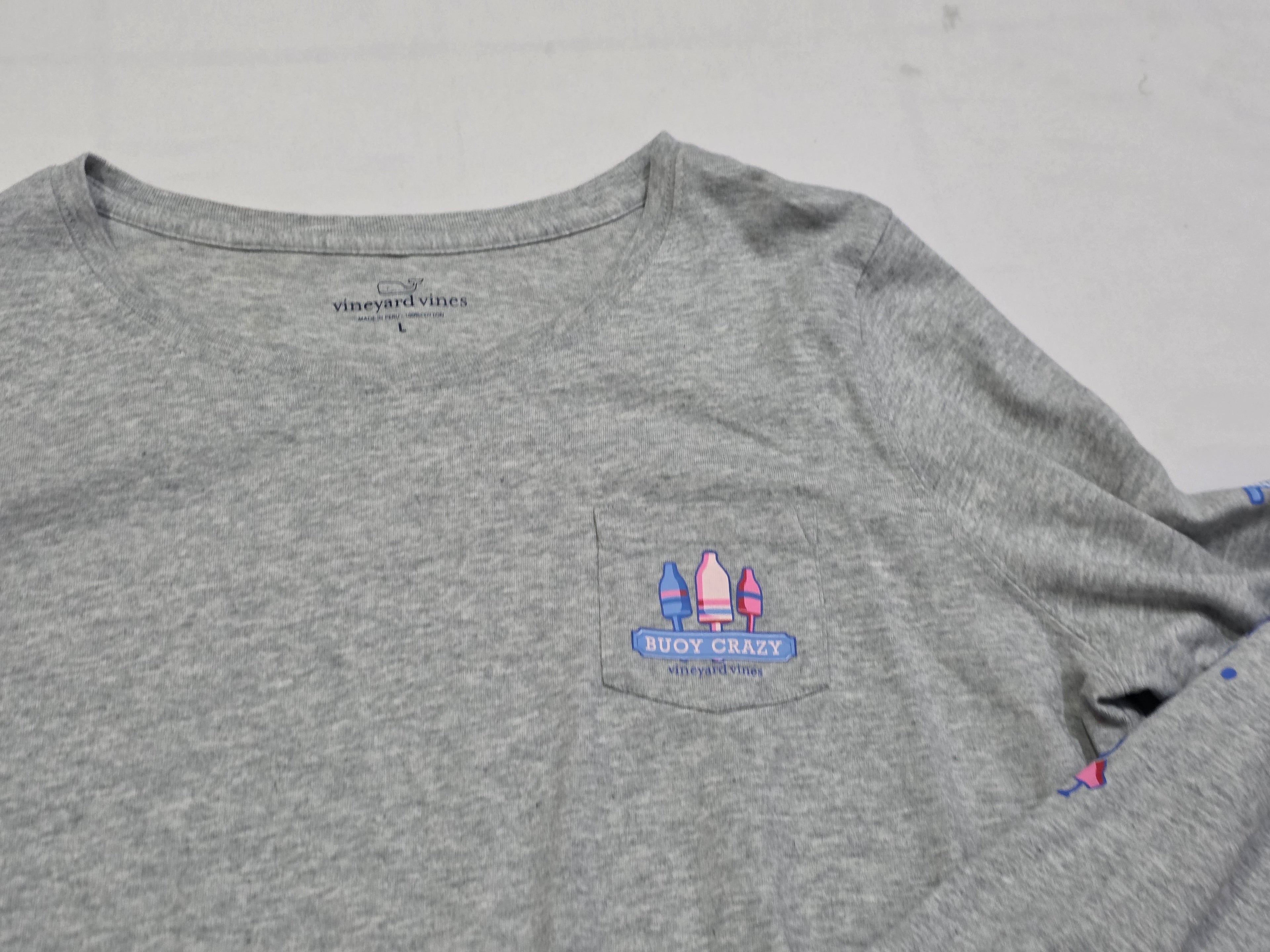 Playera Vineyard Vines Mujer Grande Color Gris Manga Larga