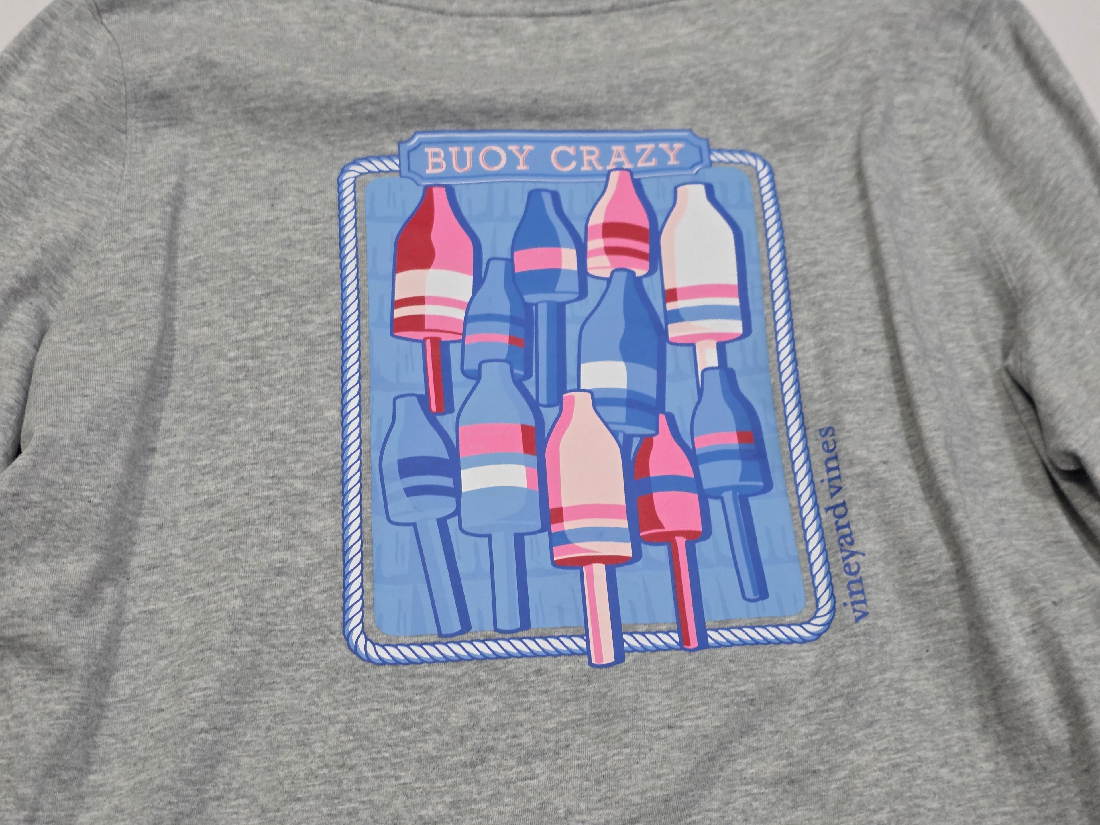 Playera Vineyard Vines Mujer Grande Color Gris Manga Larga
