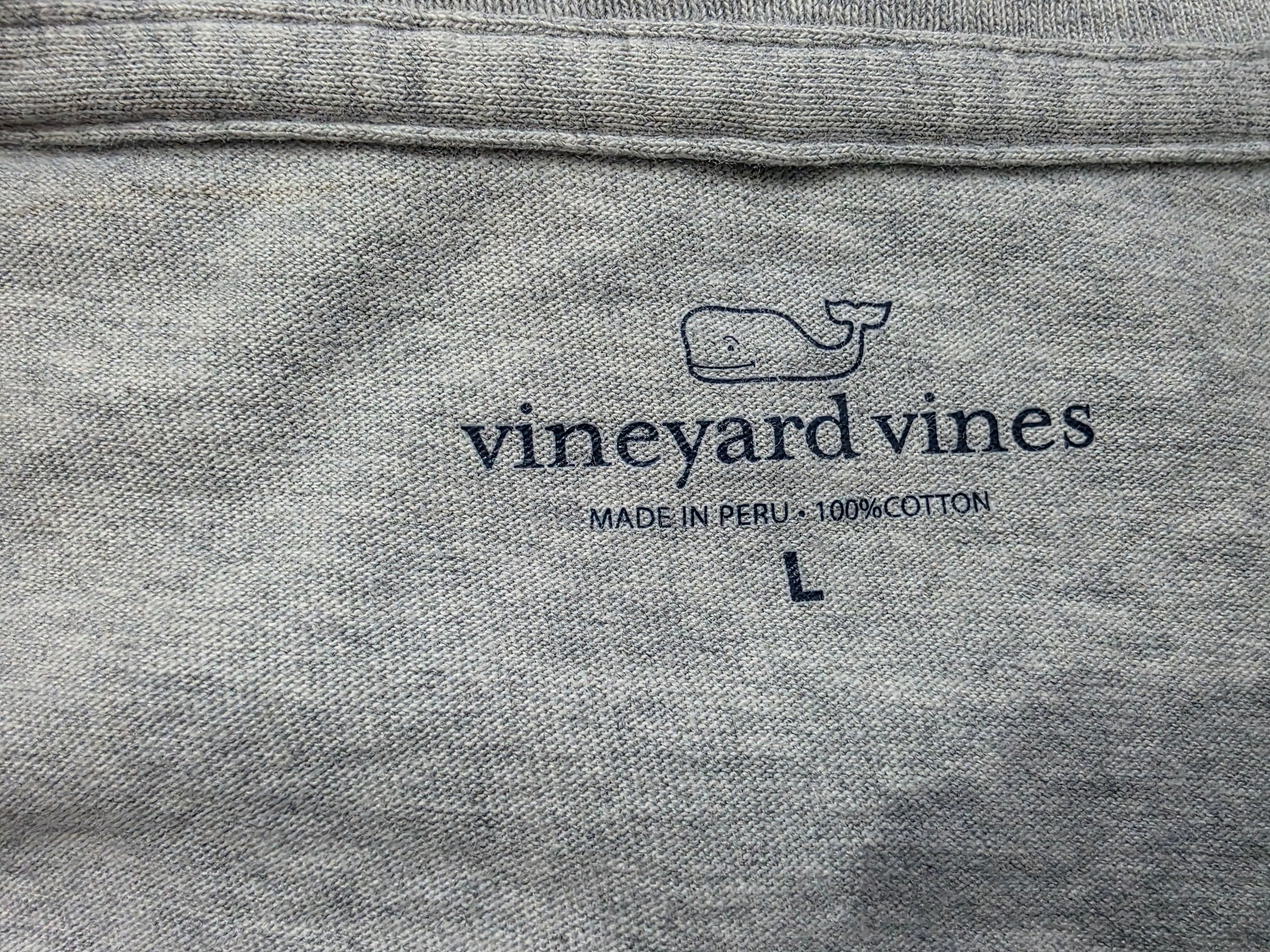 Playera Vineyard Vines Mujer Grande Color Gris Manga Larga