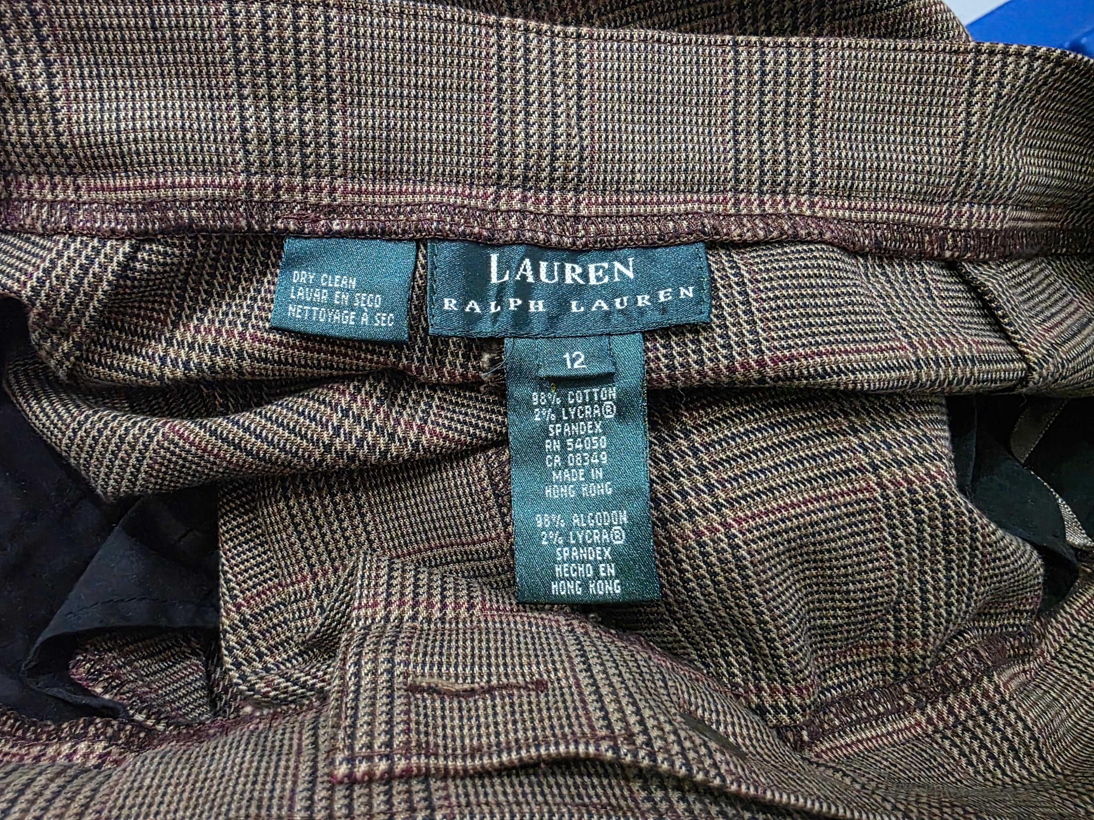 Pantalon De Vestir Ralph Lauren Talla 12 Cafe Cuadriculado