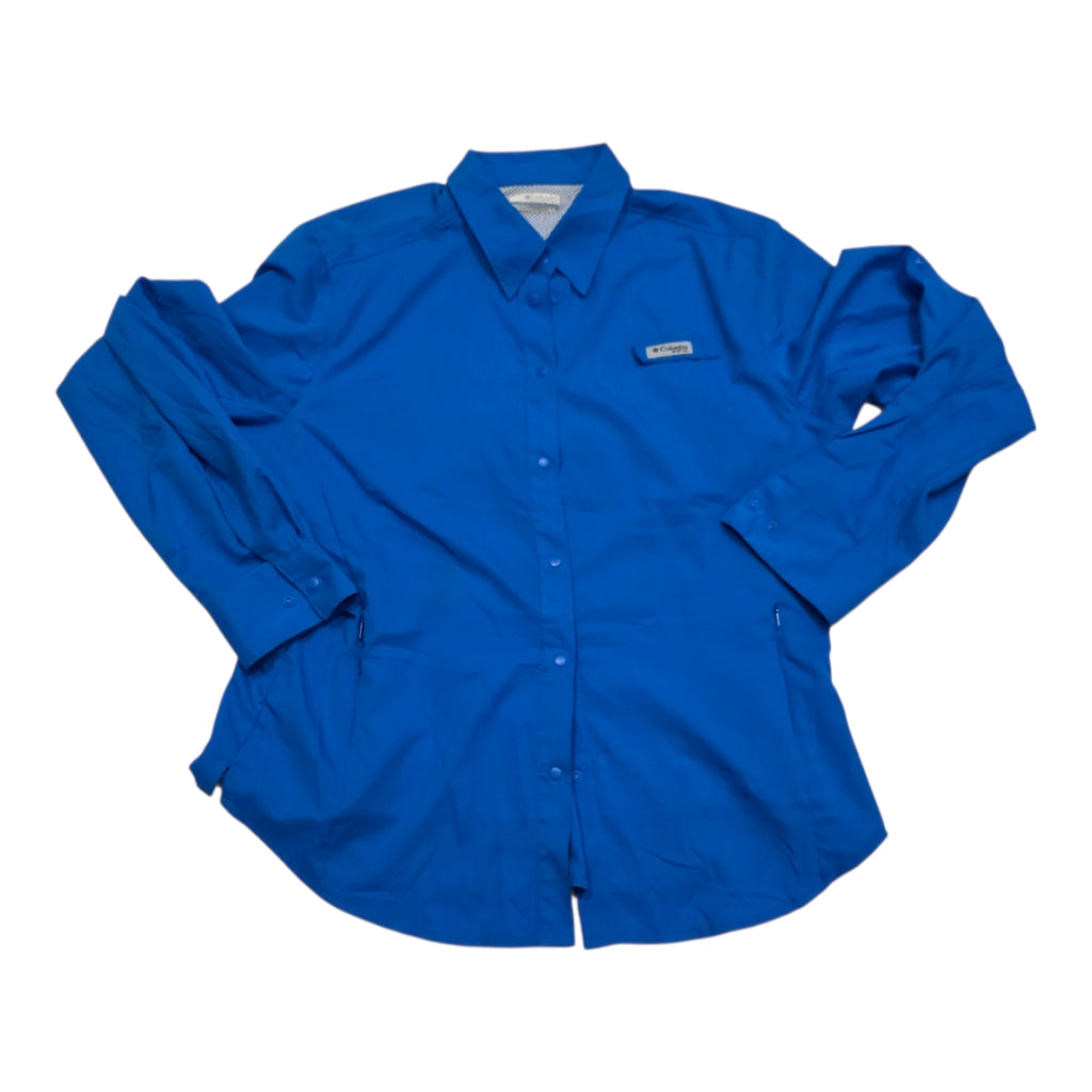 Camisa Columbia De Mujer Talla Grande Azul Pfg