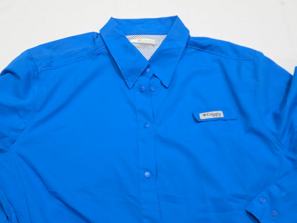 Camisa Columbia De Mujer Talla Grande Azul Pfg