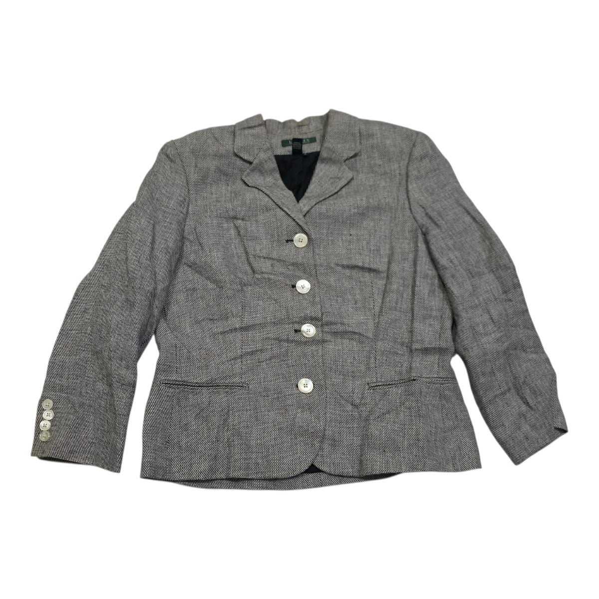 Blazer Ralph Lauren De Mujer Talla 12 Color Gris Jaspeado