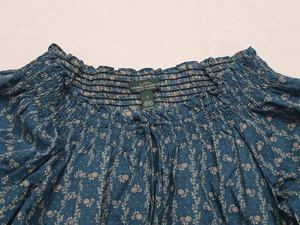 Blusa Campesina Ralph Laurenjeans Mujer Azulflores Cafechica