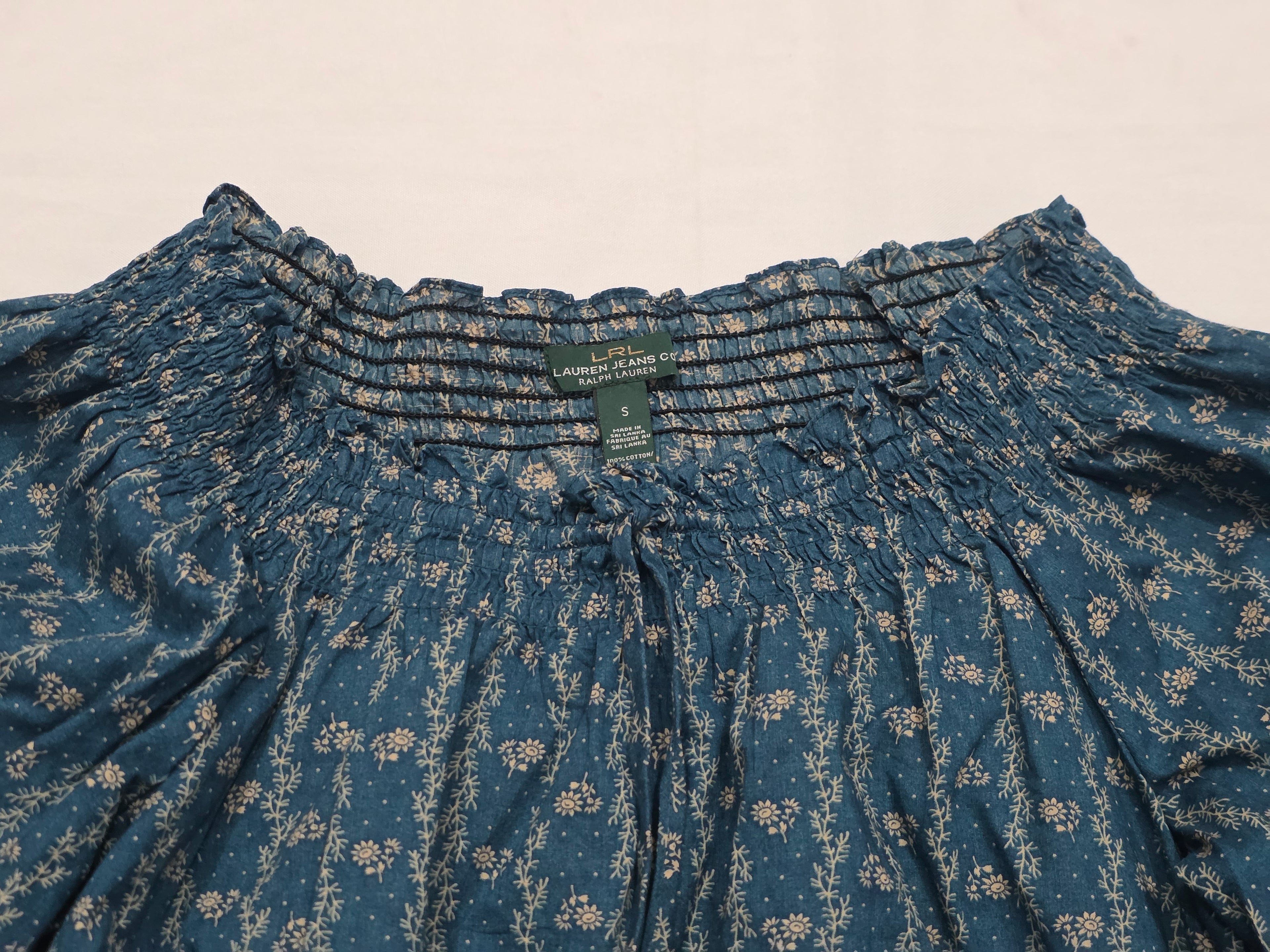 Blusa Campesina Ralph Laurenjeans Mujer Azulflores Cafechica