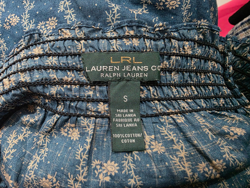 Blusa Campesina Ralph Laurenjeans Mujer Azulflores Cafechica