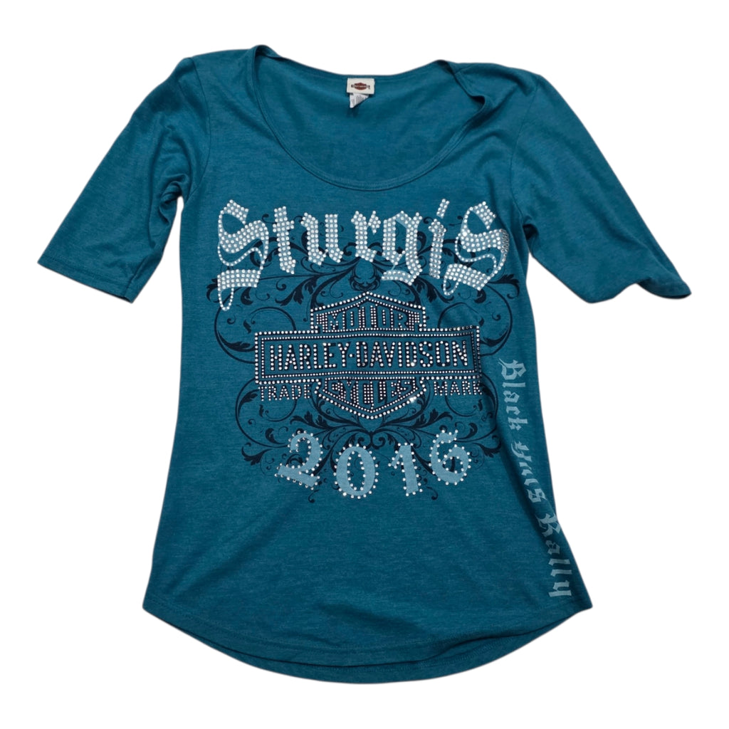 Playera Harley Davidson 2016 Mujer Chica Azul Petróleo