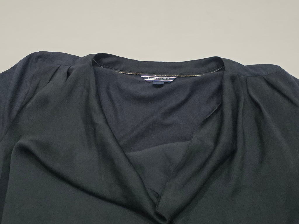 Blusa Tommy Hilfiger De Mujer Talla Chica Cuello Drapeado