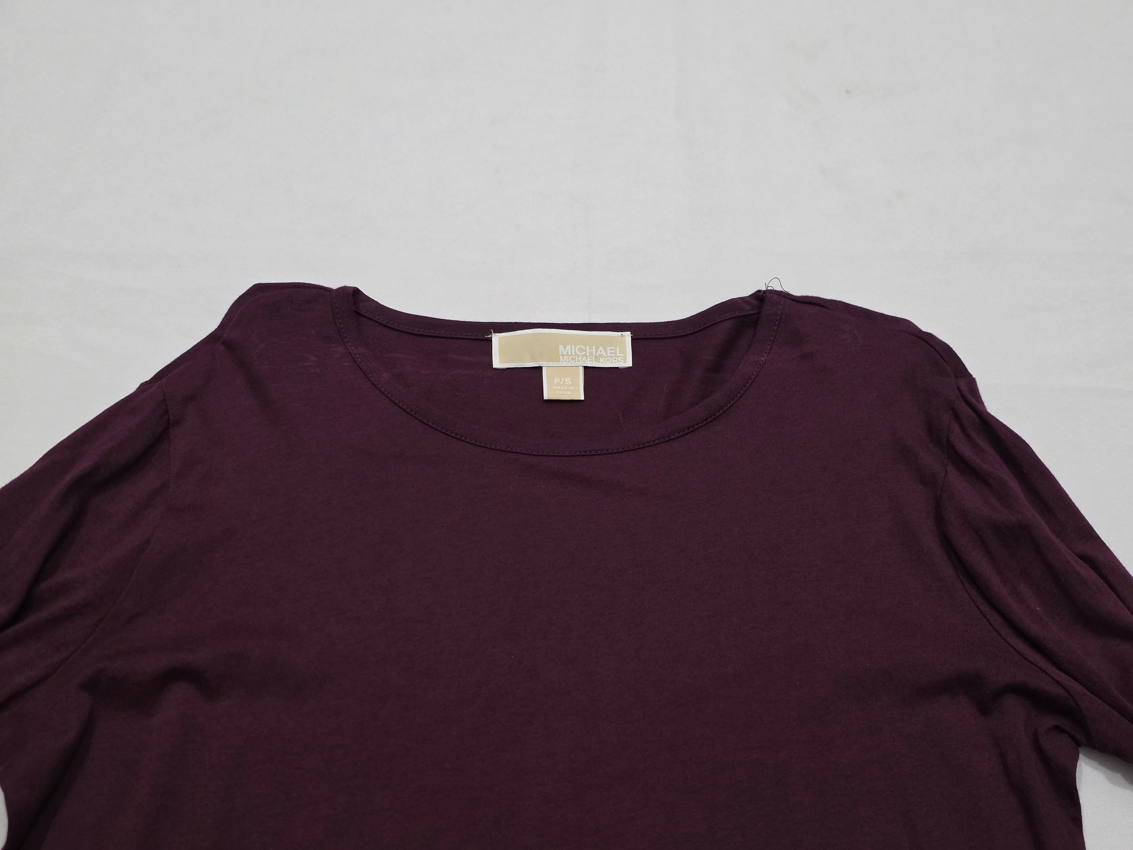 Blusa Michael Kors Mujer Chica Color Vino Manga Larga