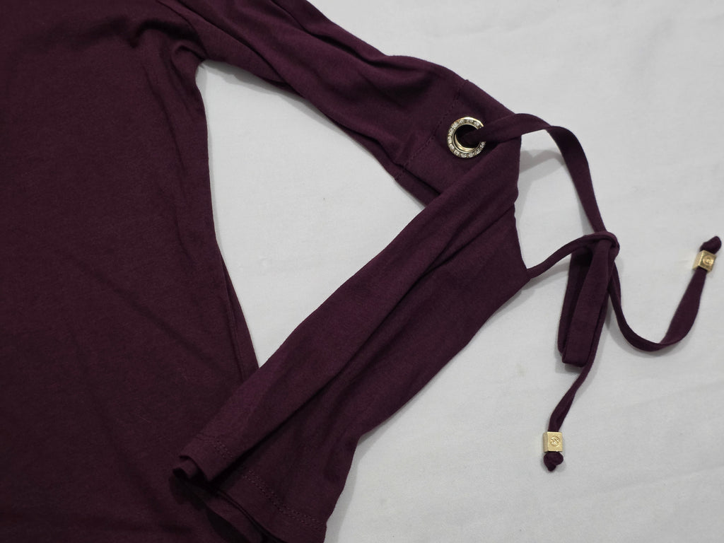 Blusa Michael Kors Mujer Chica Color Vino Manga Larga