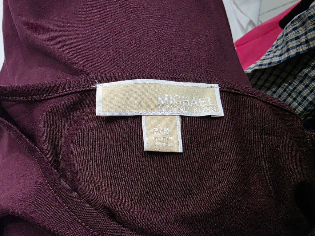 Blusa Michael Kors Mujer Chica Color Vino Manga Larga