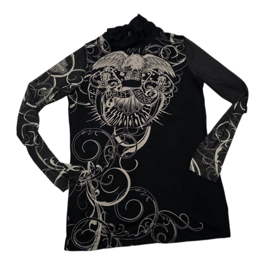 Playera Harley Davidson Mujer Chica Manga Larga Color Negro